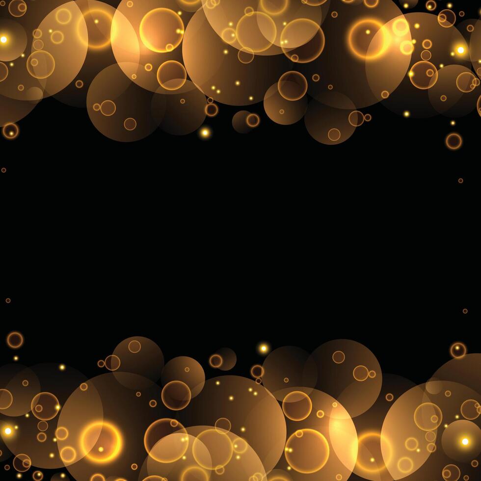 decorative golden bokeh background with empty space vector