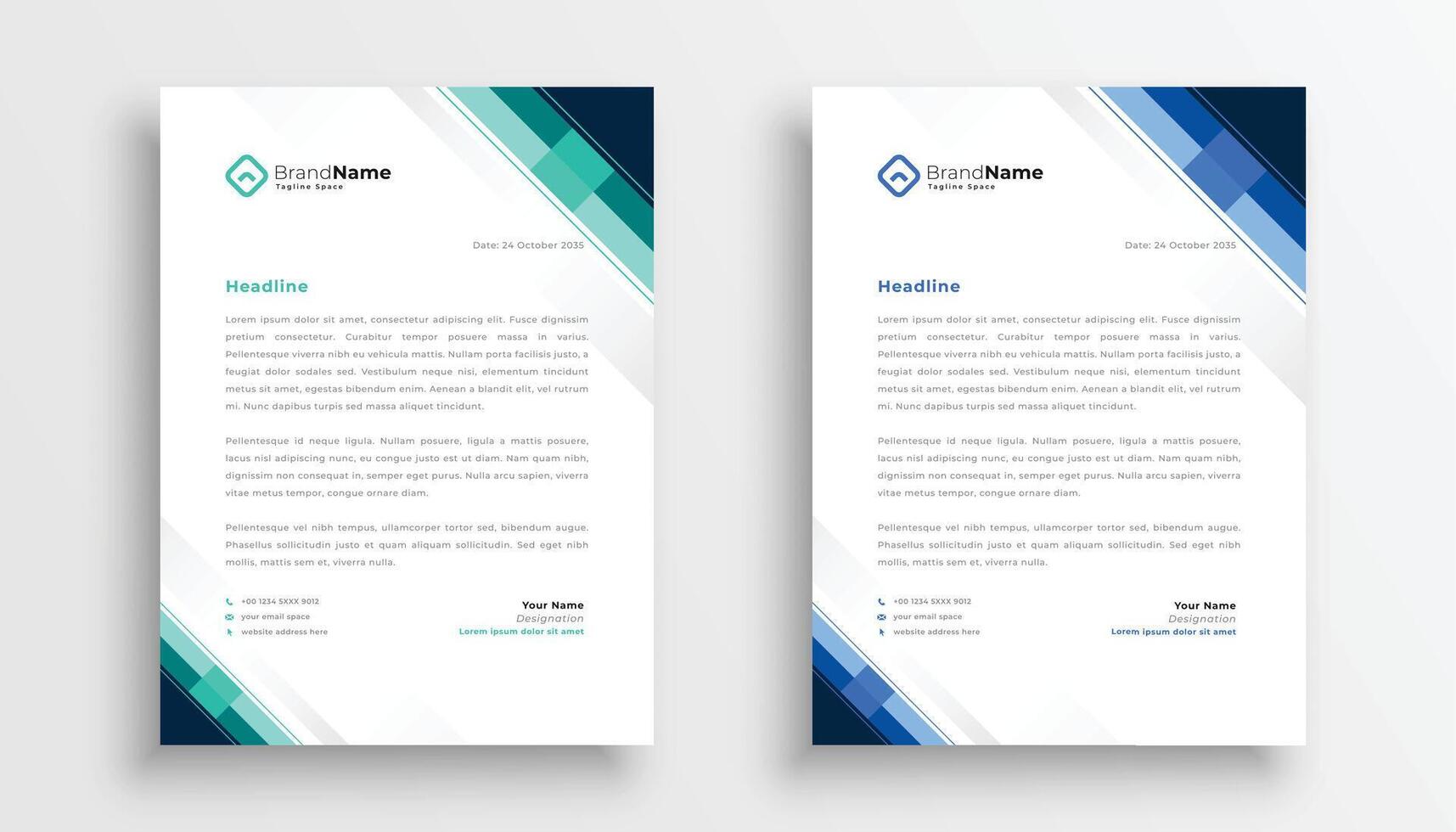 professional company letterhead business template vector