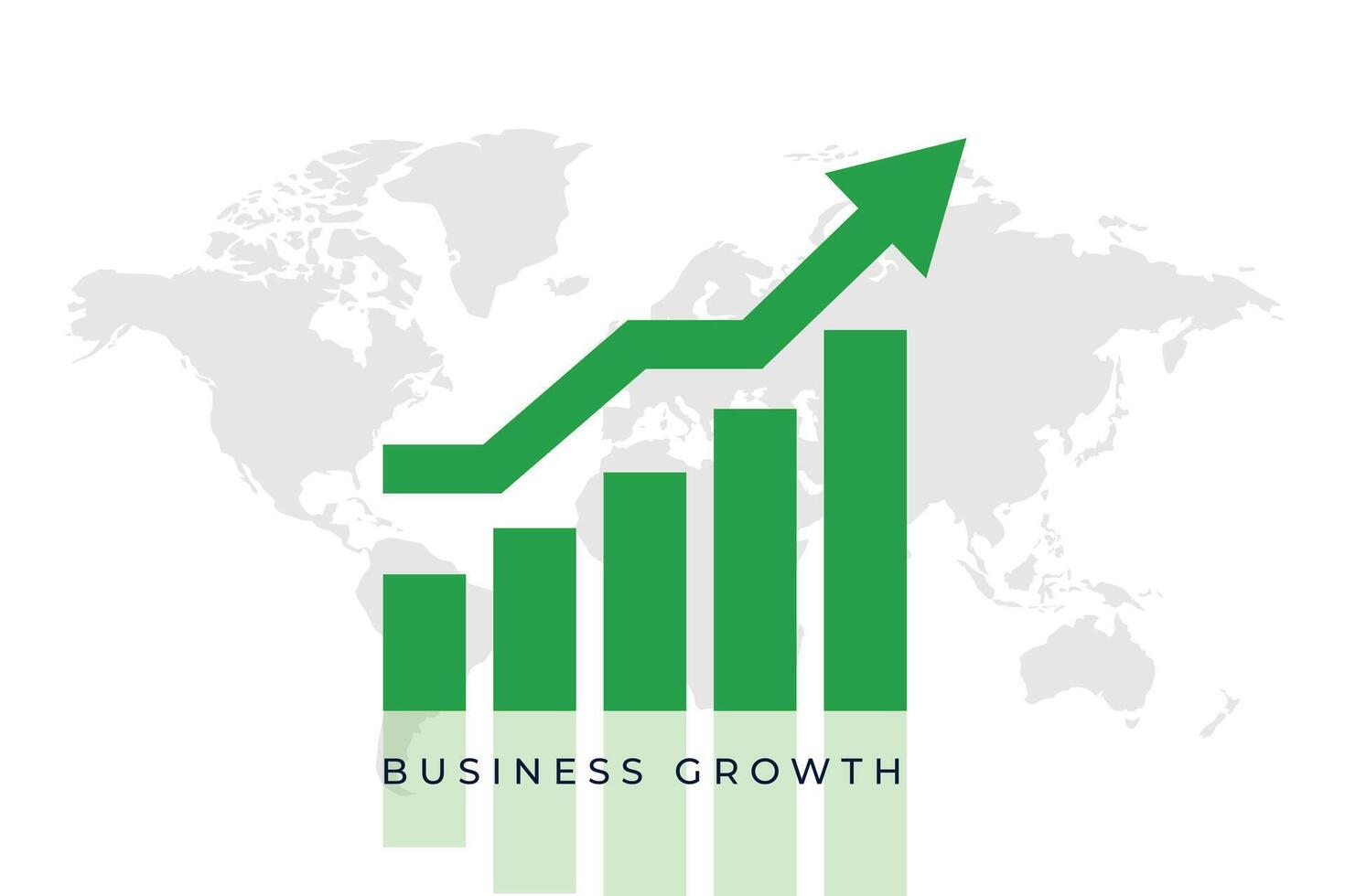 business share market growth green arrow background vector