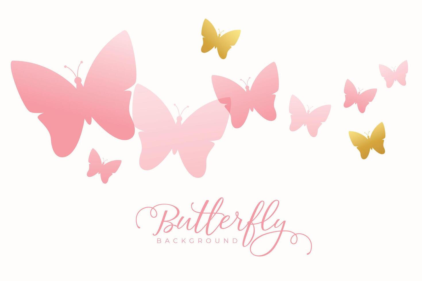 elegant butterflies swarm decorative pastel background vector