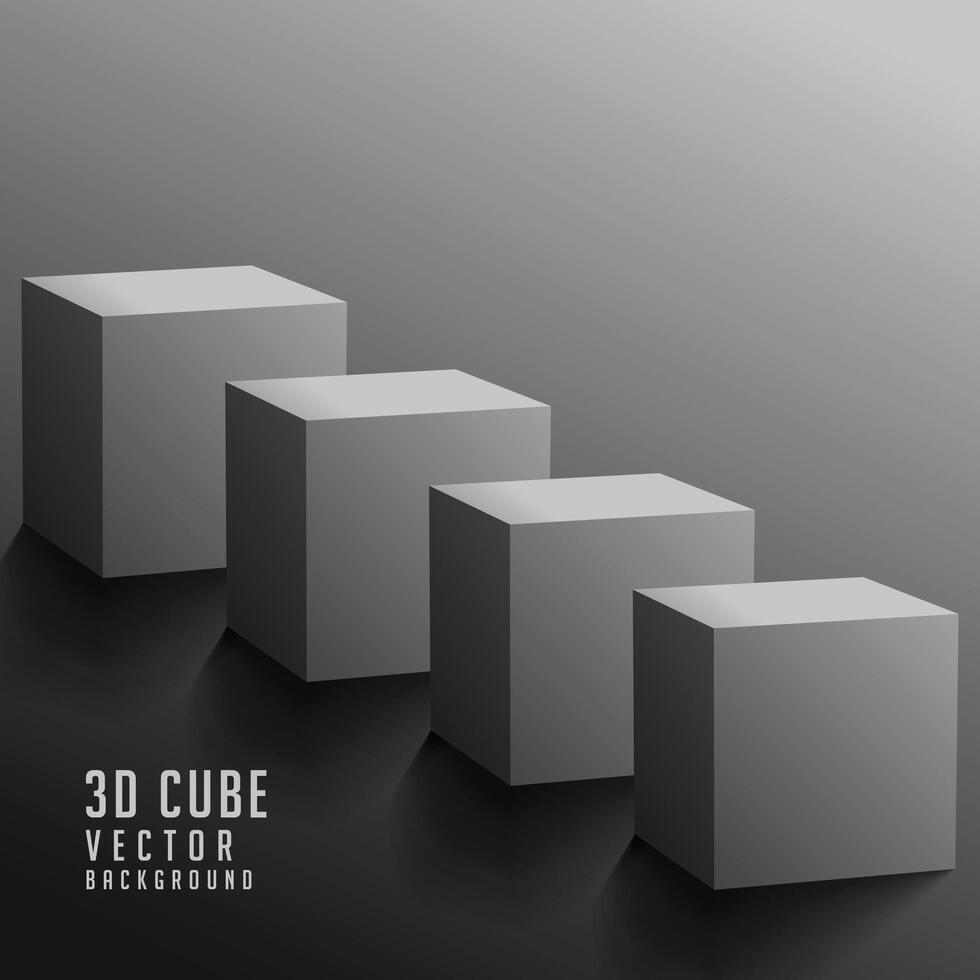 abstract 3d geometric cuboid solid box background vector