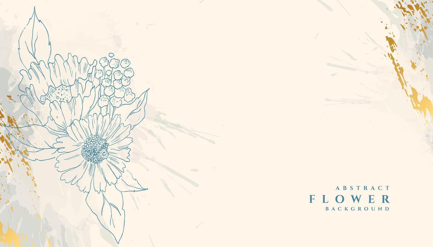 hermosa línea Arte flor diseño para invitación antecedentes vector