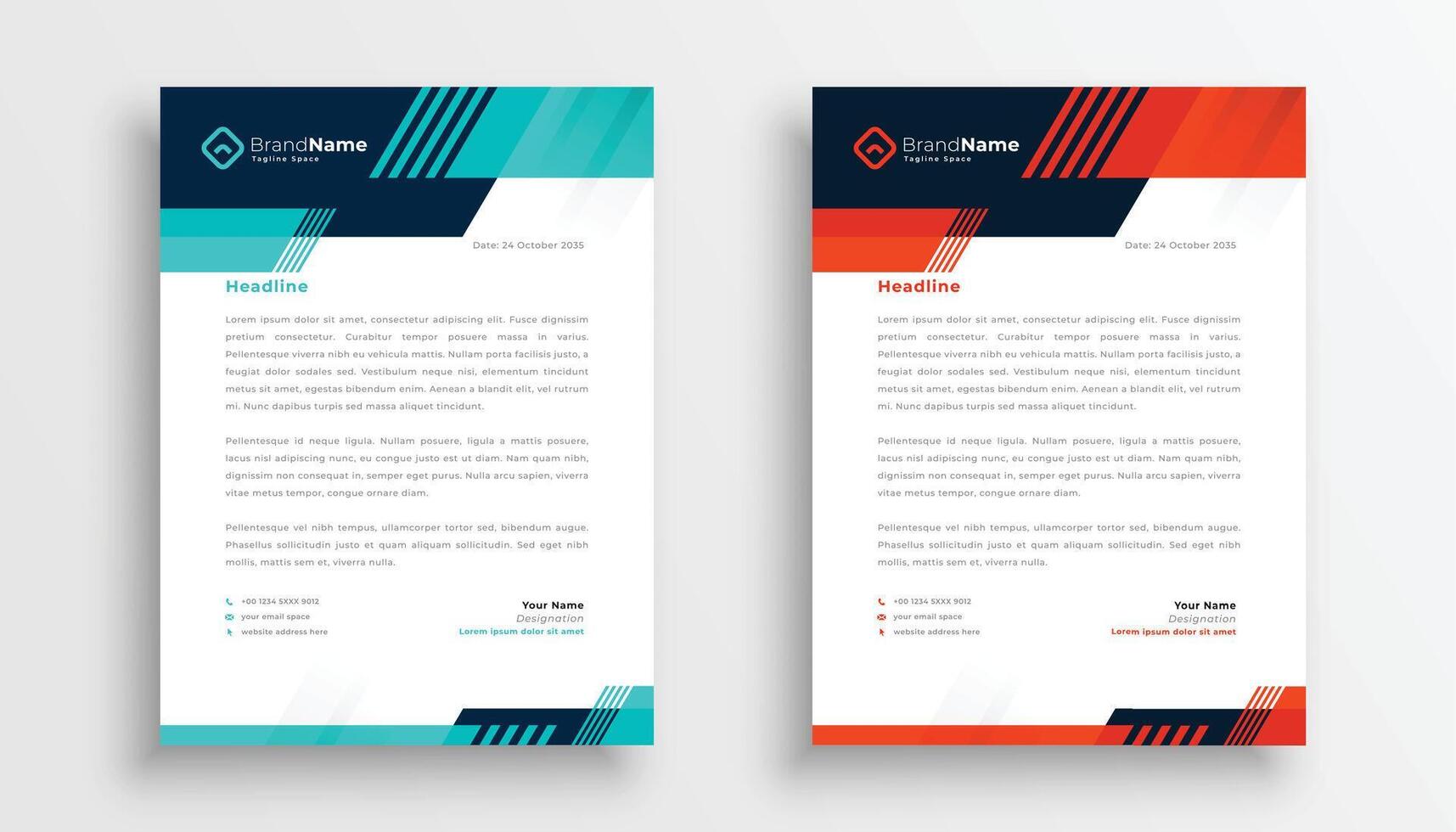 professional business letterhead template design vector