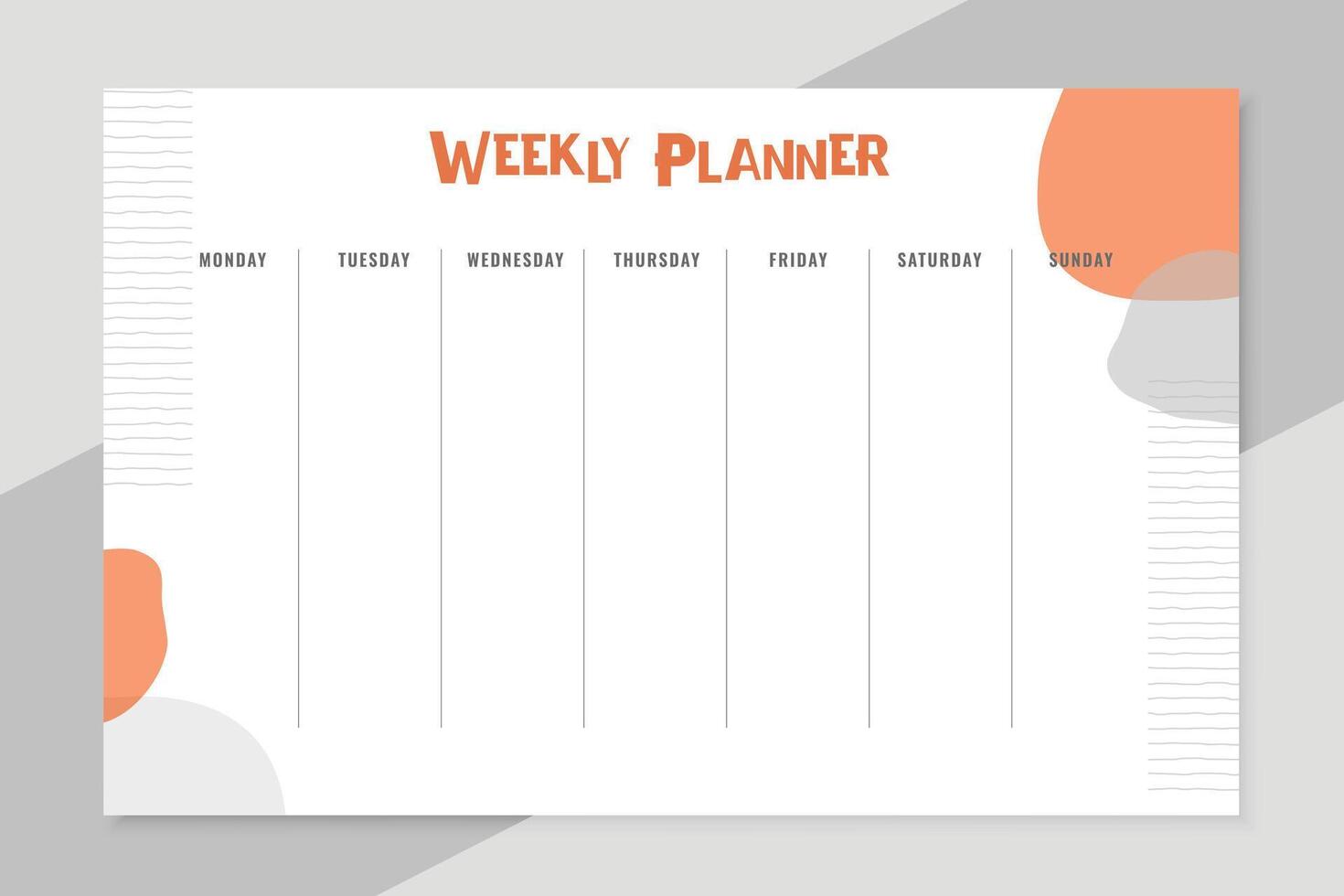daily reminder planner template for whole week design vector
