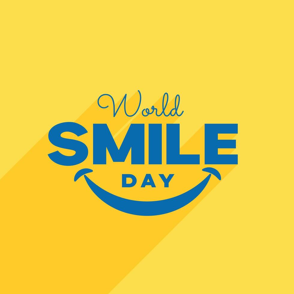 nice world smile day yellow background expressing happiness vector