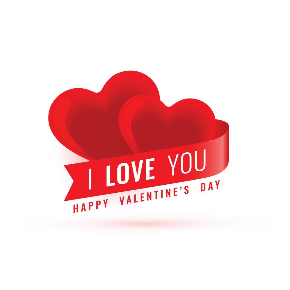happy valentines day event background with love you tag vector