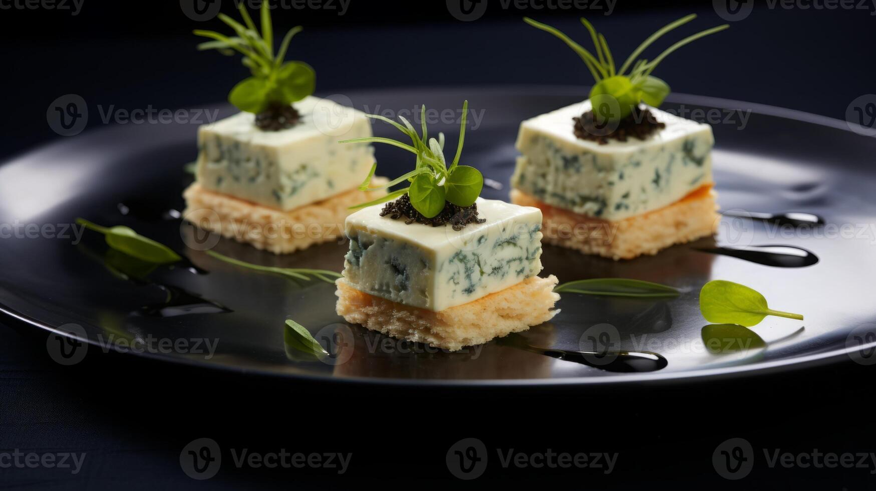 AI generated Delicious Canape on Elegant Plate photo