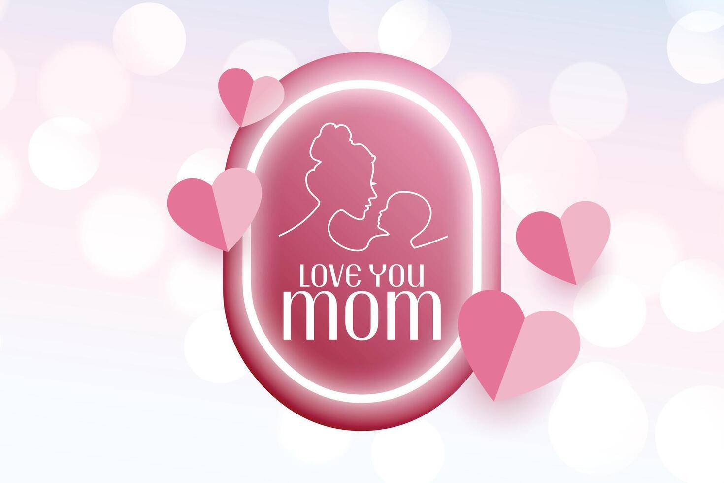 love you mom mothers day heart background vector