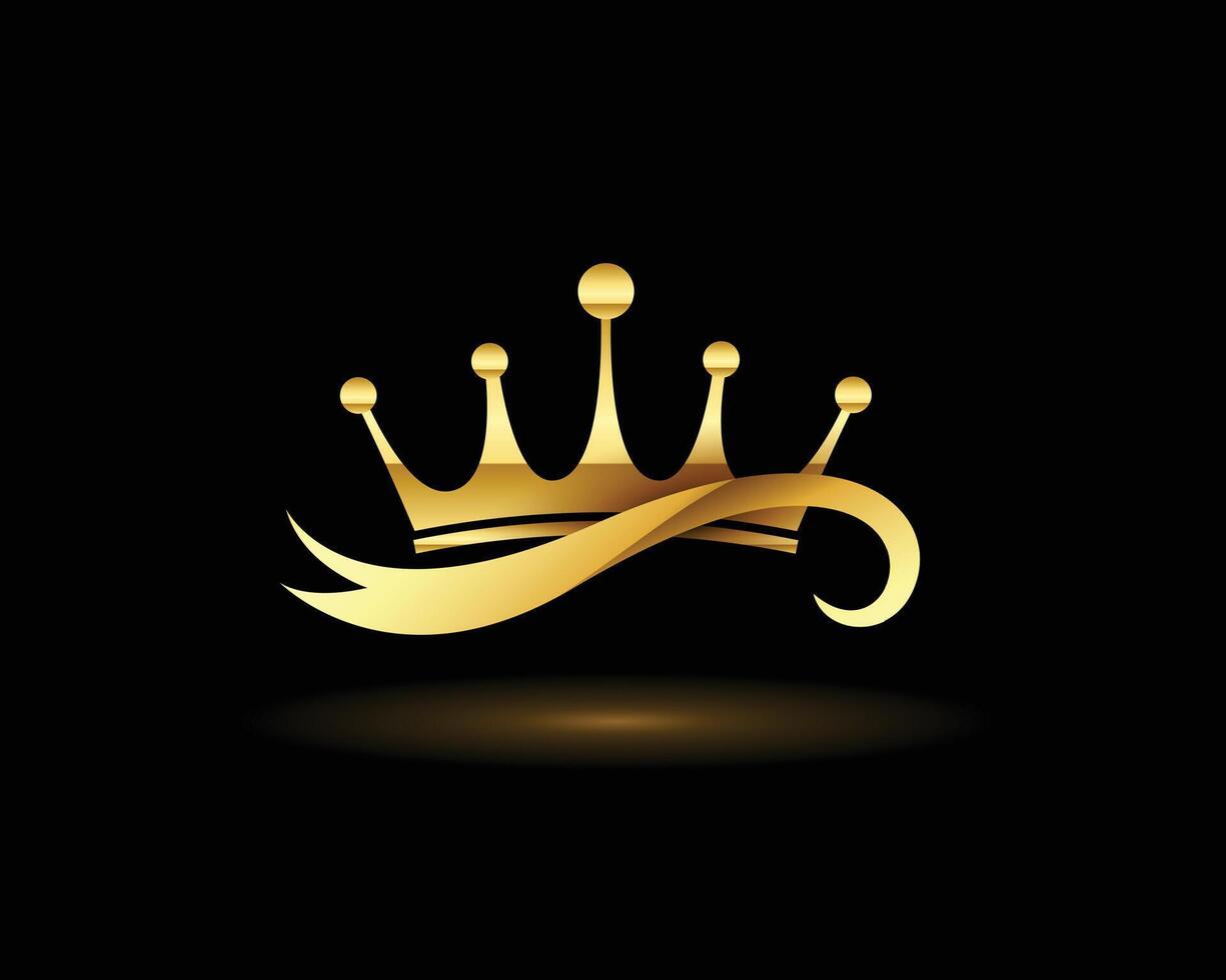 eye catching golden crown background for kingdom success vector