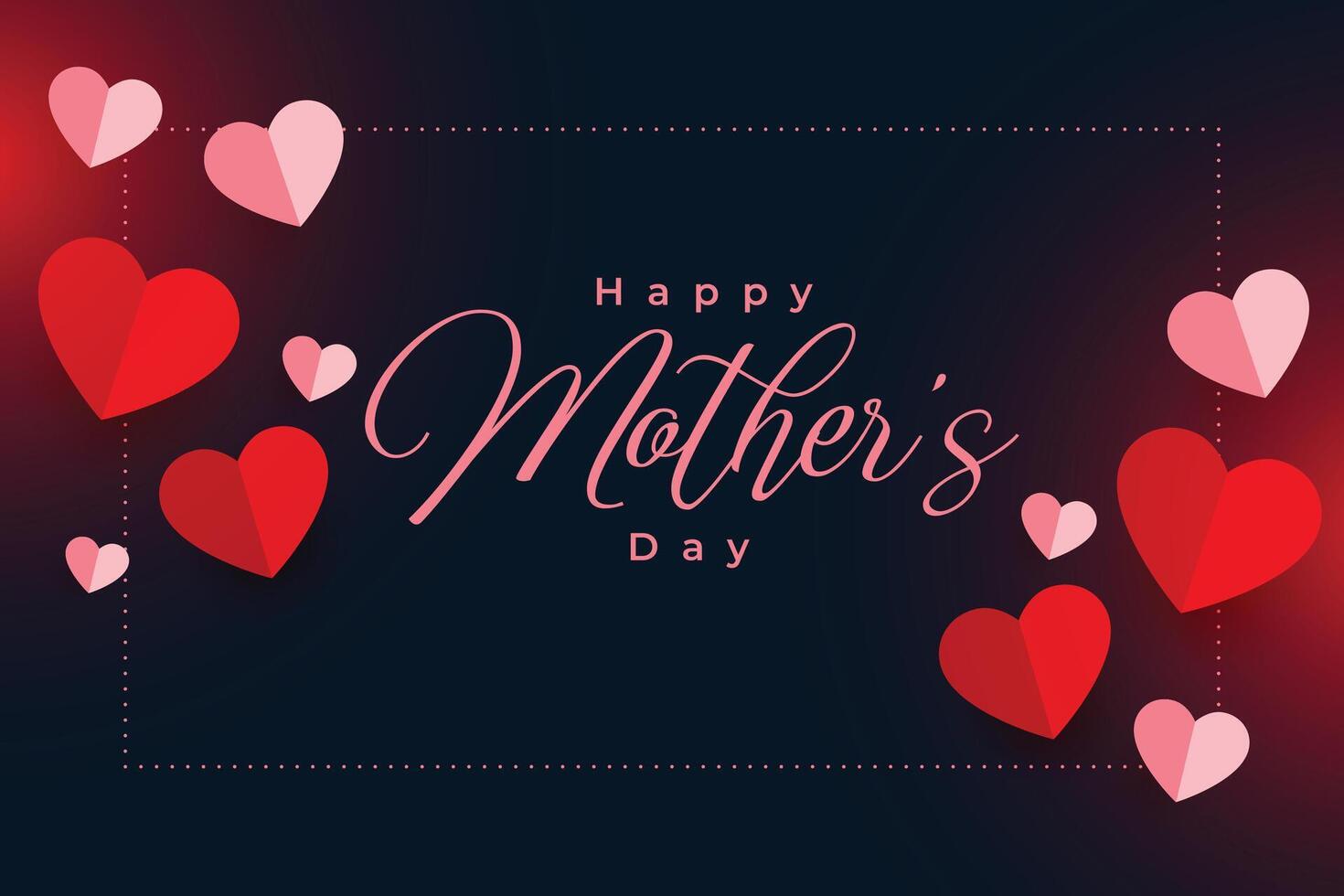 happy mothers day hearts greeting design vector