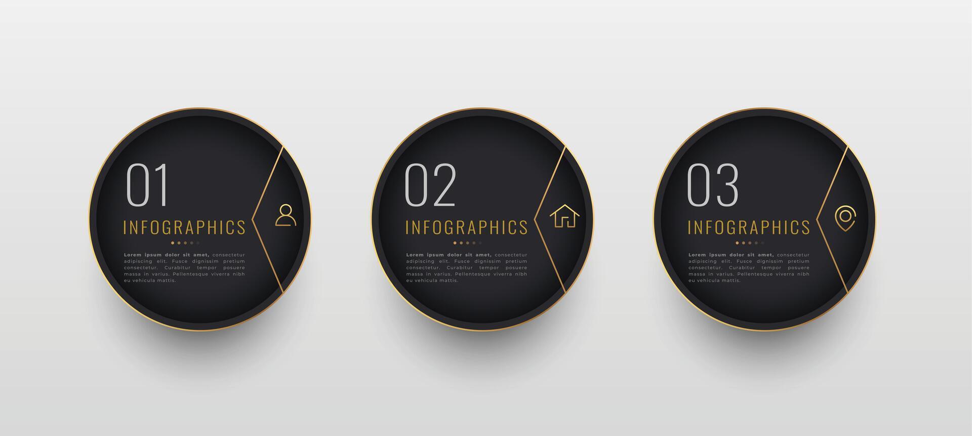 infographic 3 step chart premium banner for your business vector
