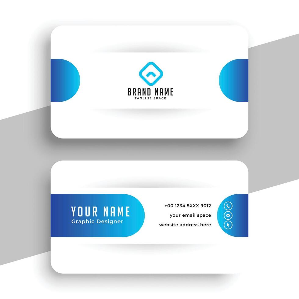 white and blue business stationery card layout for modern branding vector