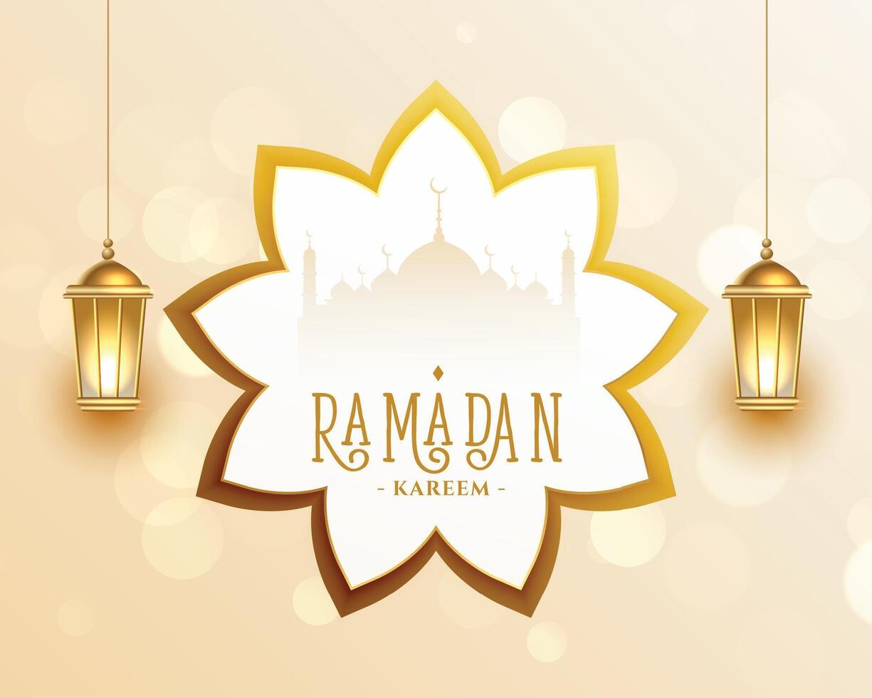 arabic ramadan kareem islamic greeting design vector