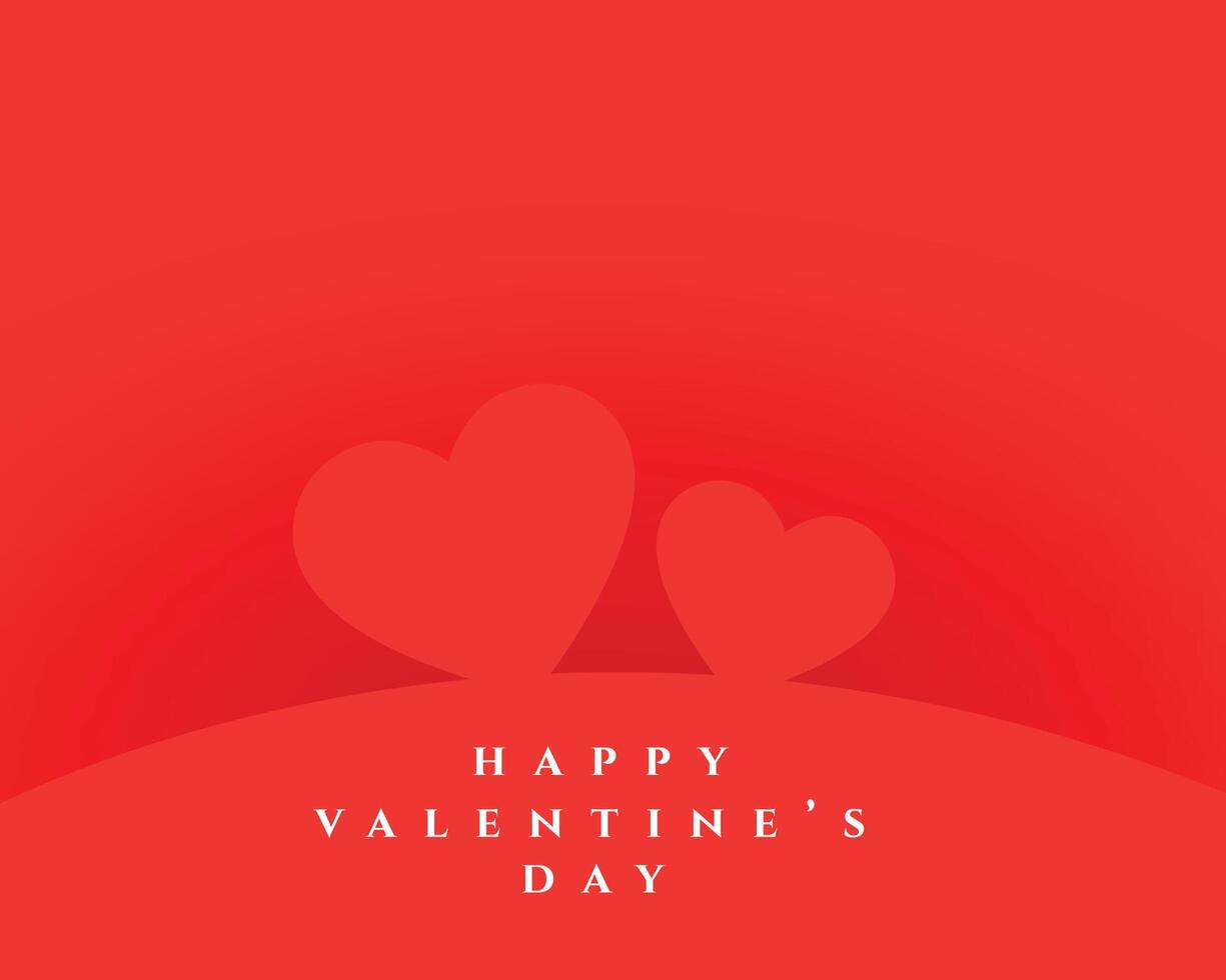 happy valentine day red background with cute love heart vector