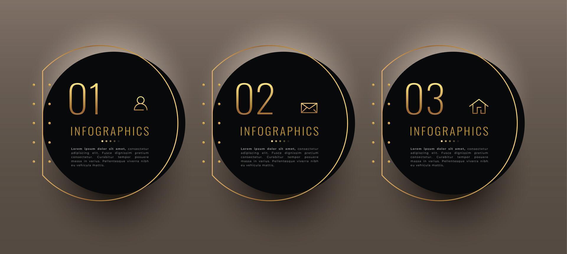 business infographic premium template with three steps sequence vector