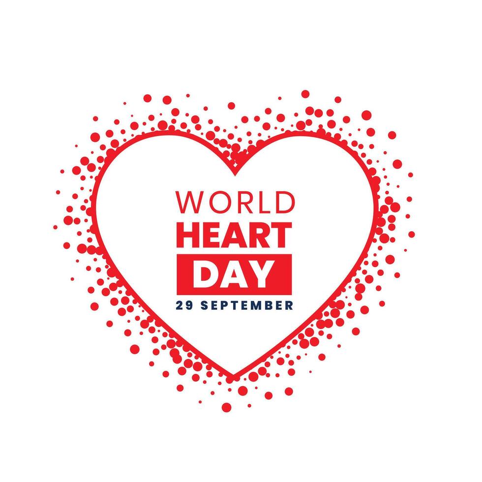 29th september world heart day background for global support and awareness vector