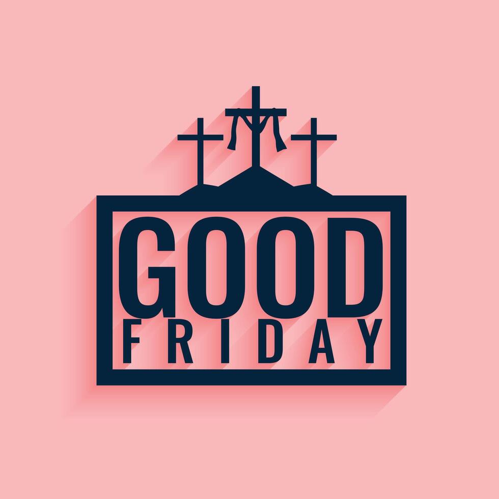 holy week good friday flat card with three crosses vector