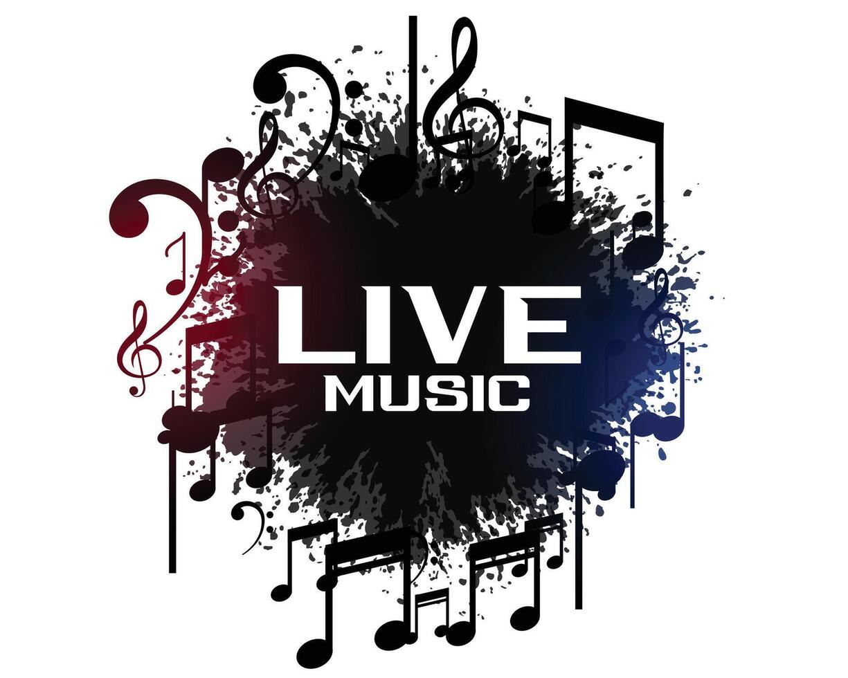 live music background with sound notes vector