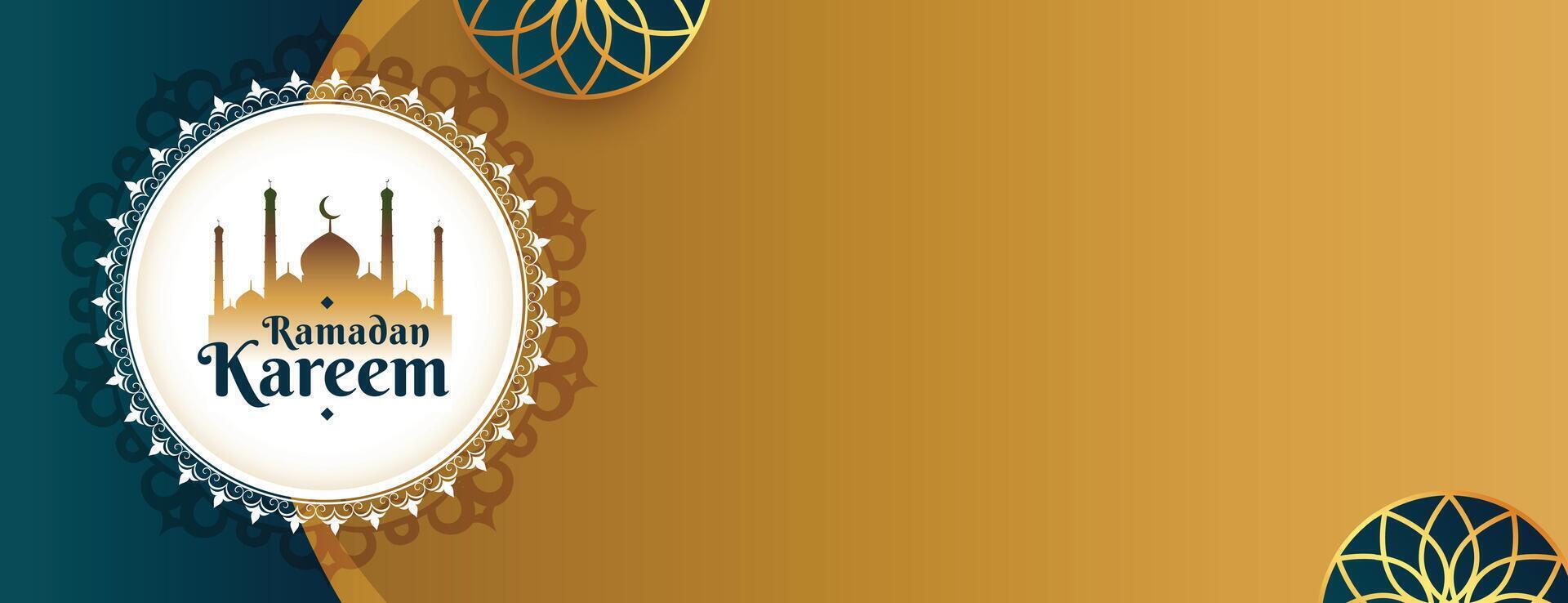 ramadan kareem eid wishes greeting with text space vector