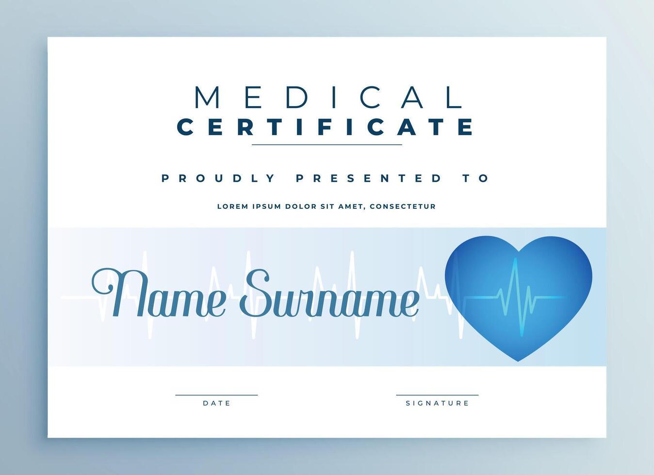 professional medical certificate or diploma template design success vector