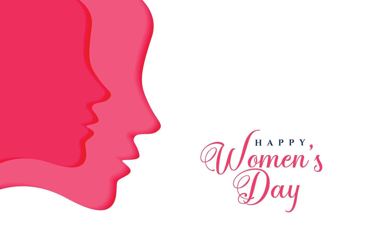 two female faces for happy womens day vector