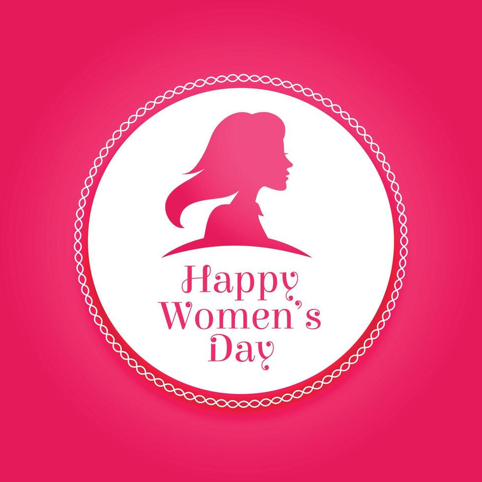 rosado De las mujeres día evento deseos tarjeta diseño vector