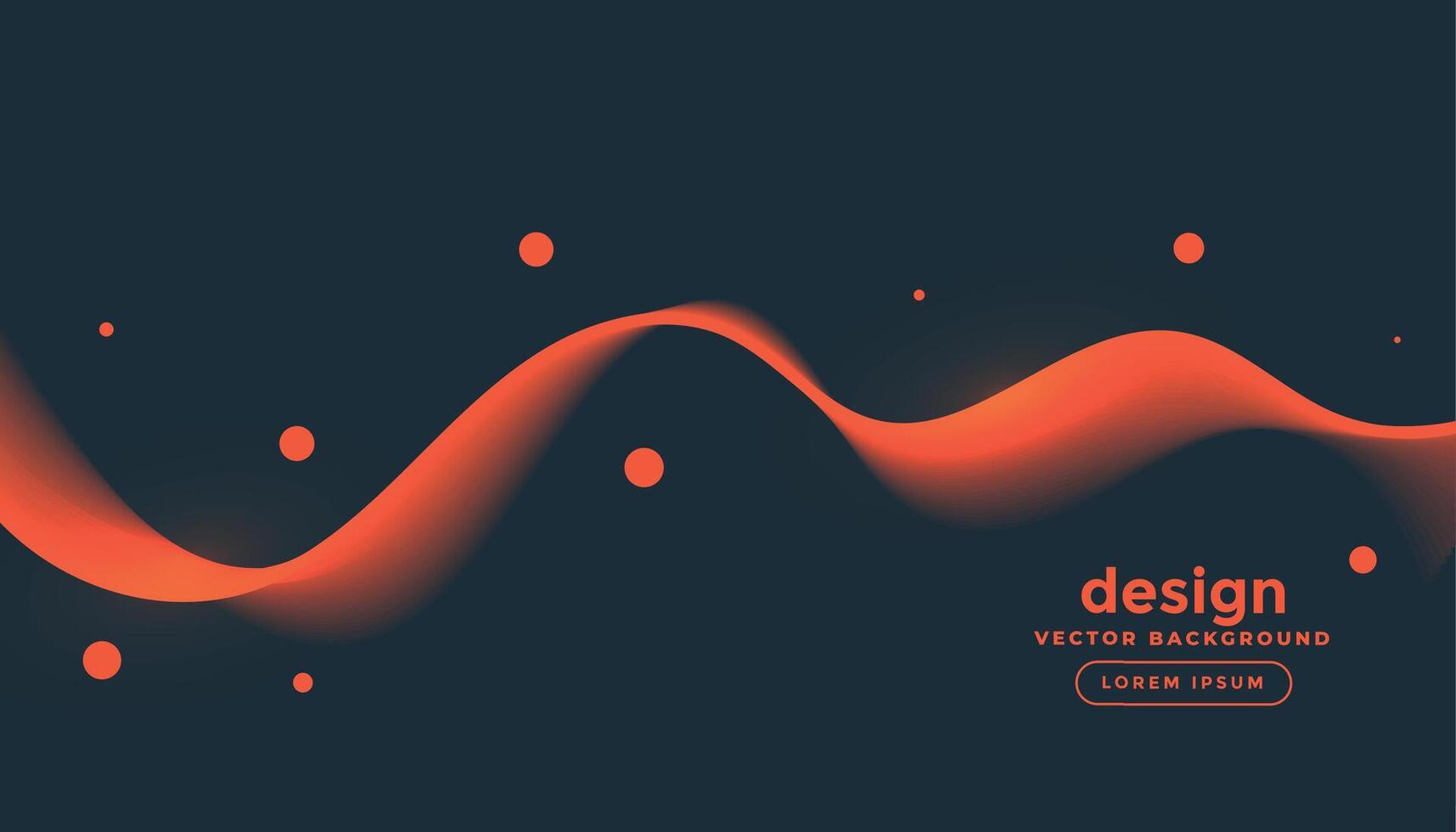 orange gradient wave background design vector