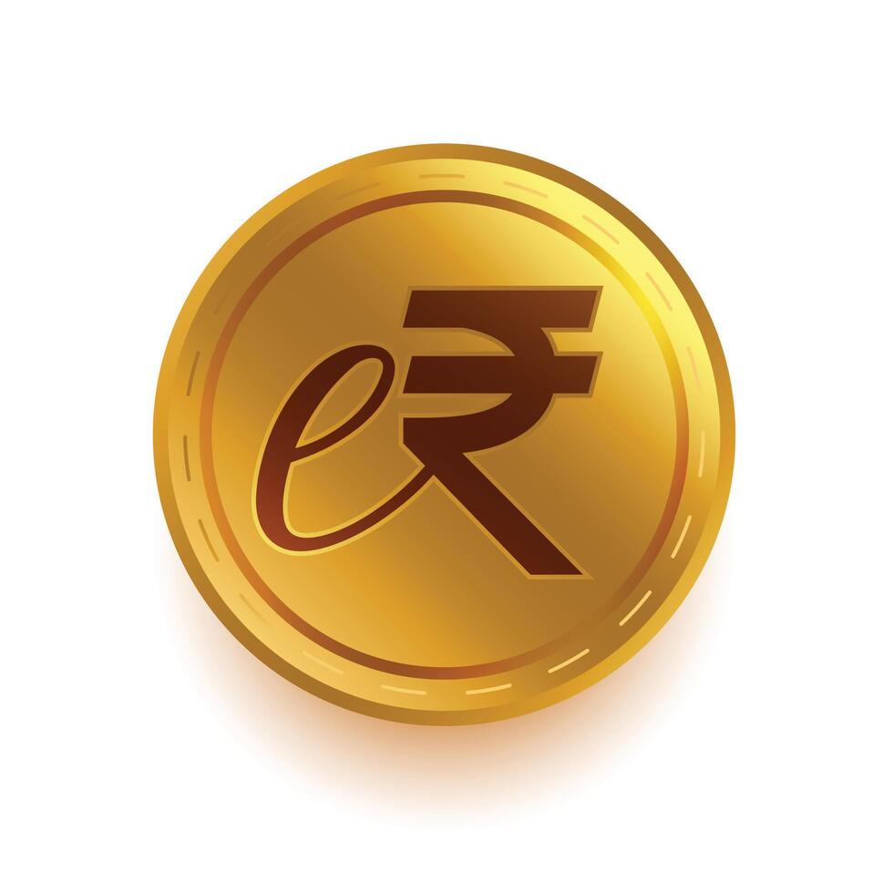 einr e-rupi o erupe virtual dorado moneda para digital pago vector