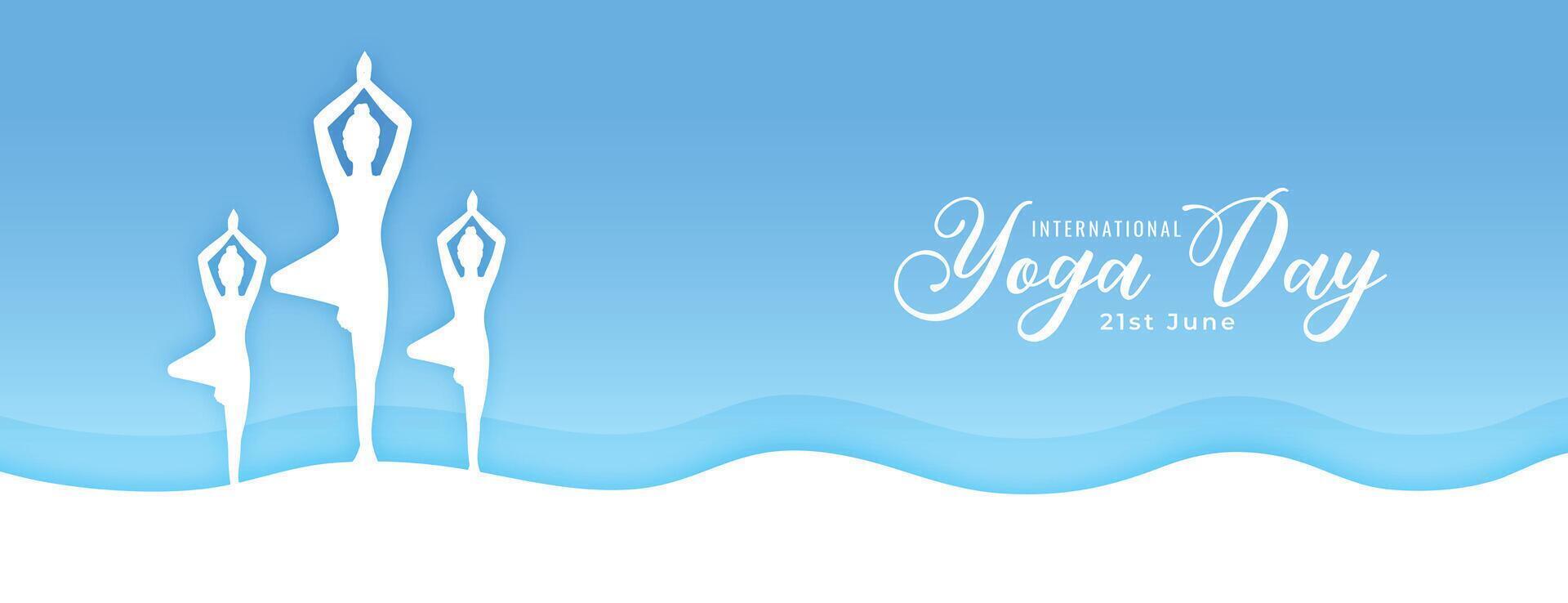 stunning international yoga day banner to promote wellness and relaxation vector