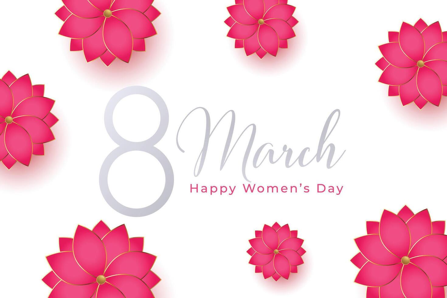 womens day flower card background vector