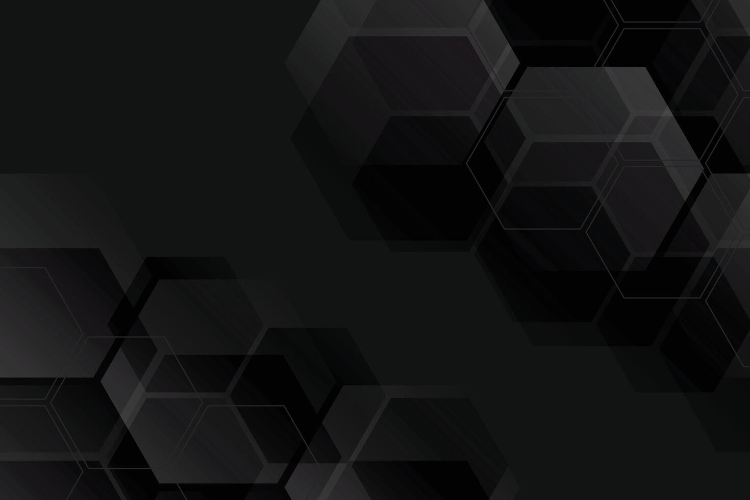 dark black hexagonal background design vector