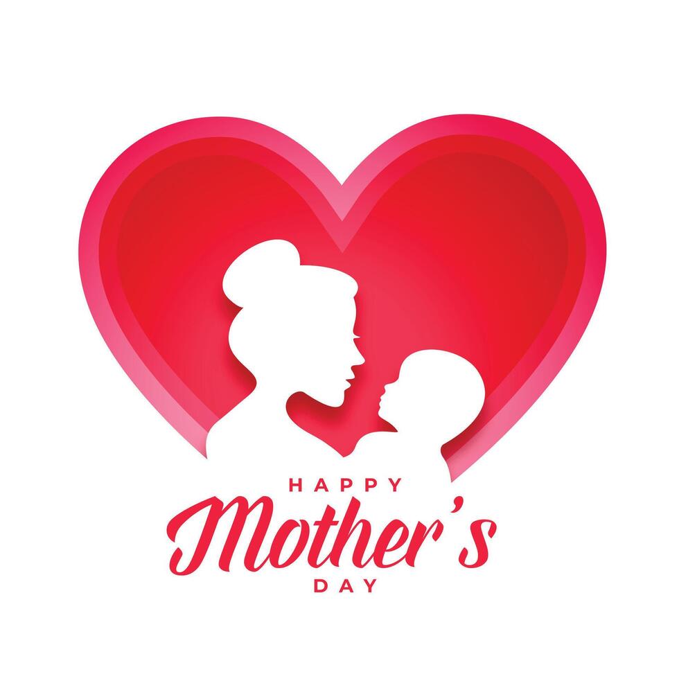 happy mother's day heart lovely background vector