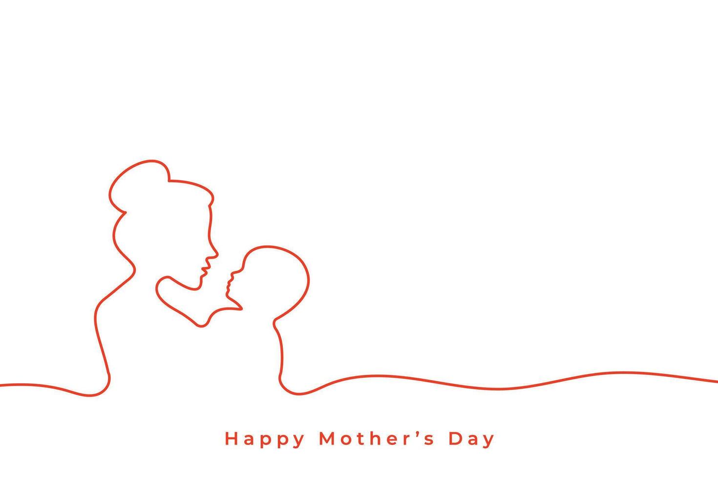 line style mothers day minimal simple background vector