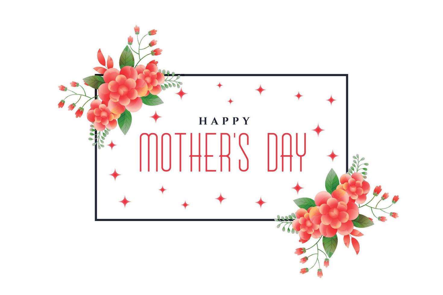 happy mother's day foliage greeting design vector