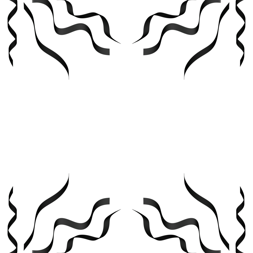 Black Ribbon Frame Border png