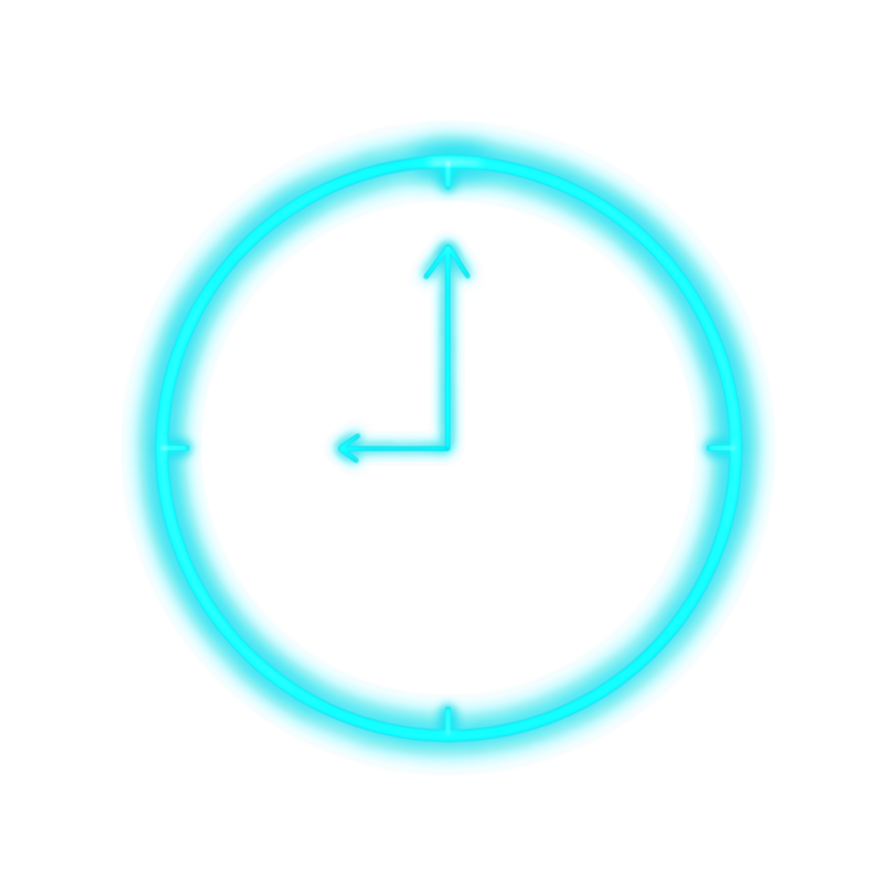 neun Uhr Neon- png