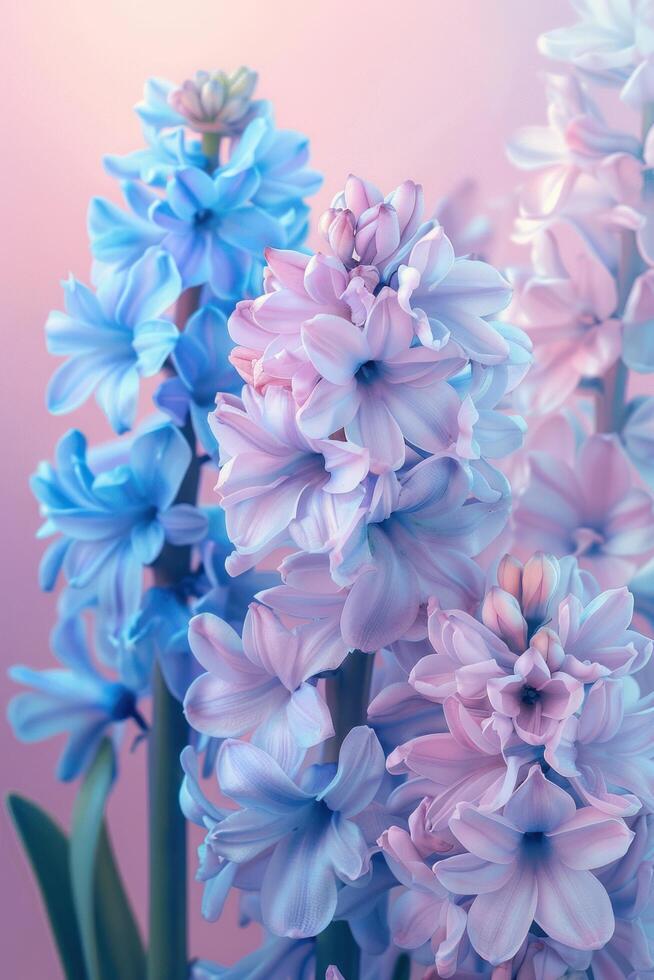 AI generated painting hyacinths flower on white photo