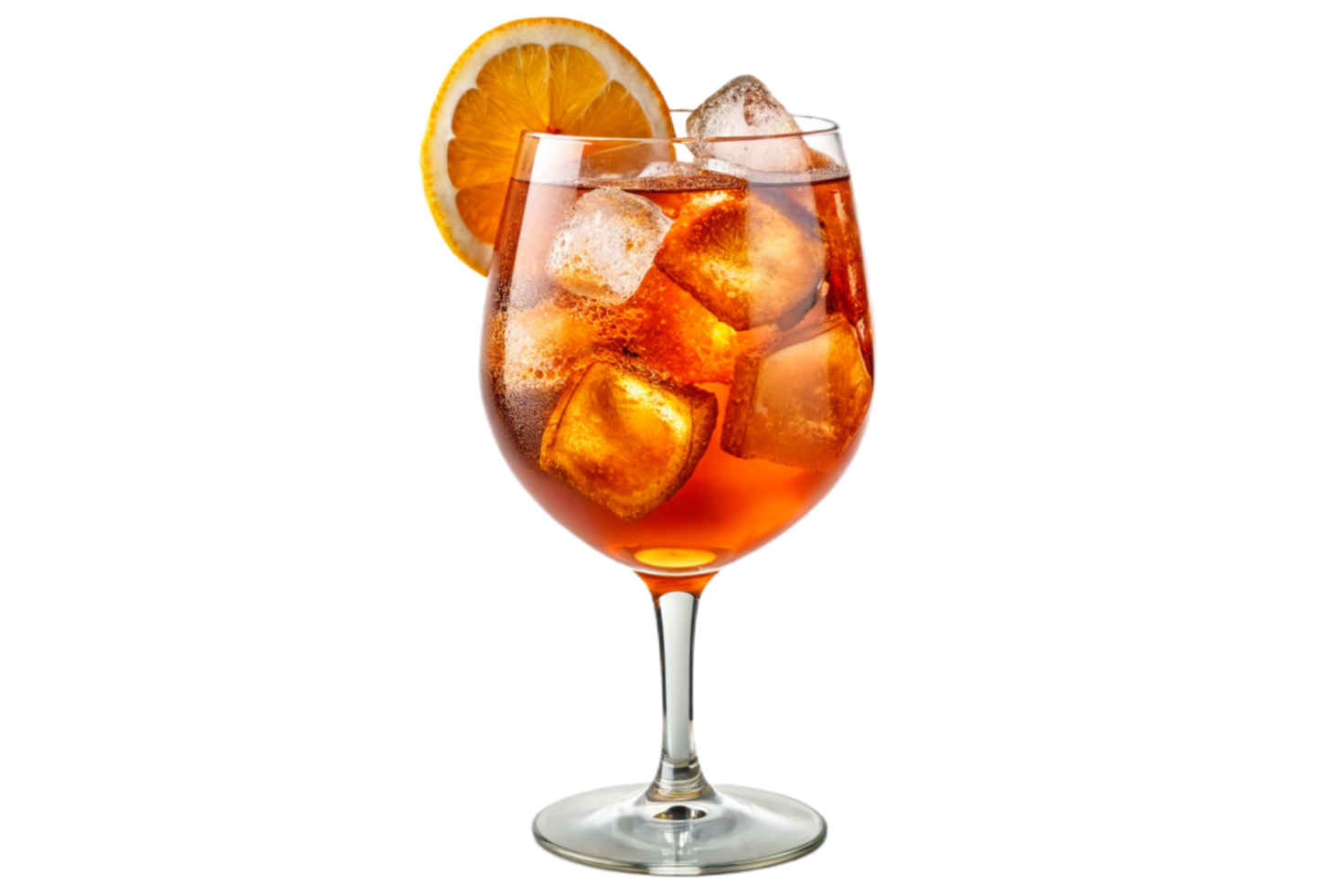 AI generated aperol spritz cocktail with ice png