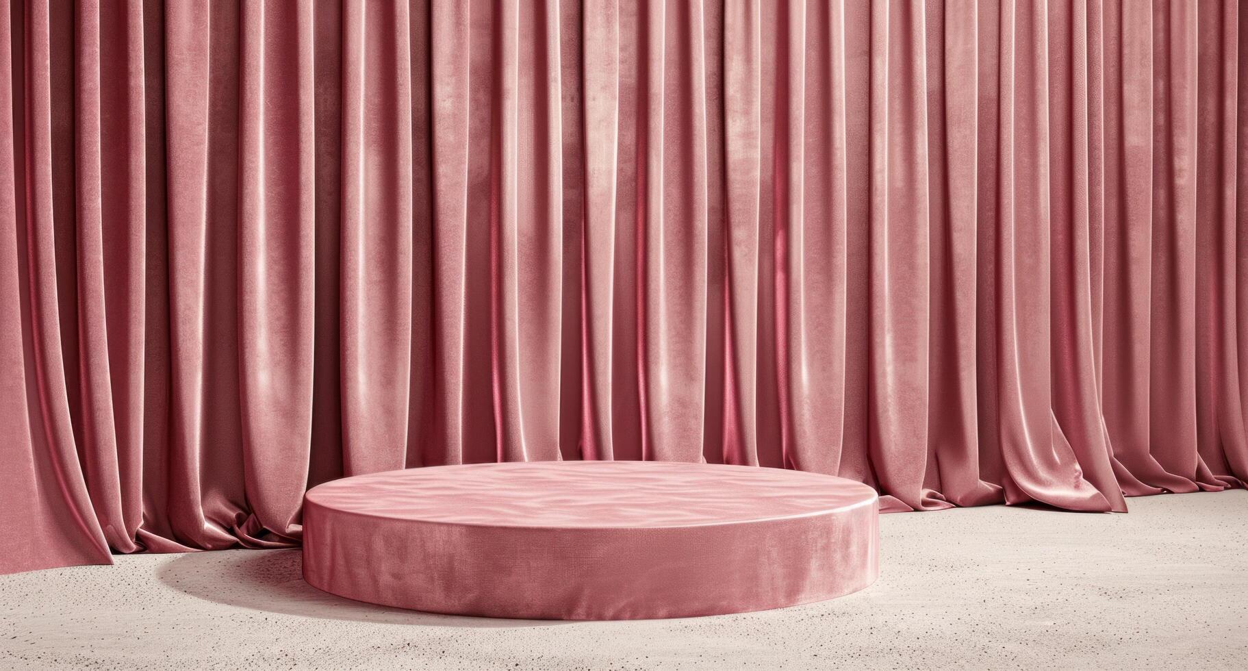 AI generated Pink Curtained Room With Round Table photo