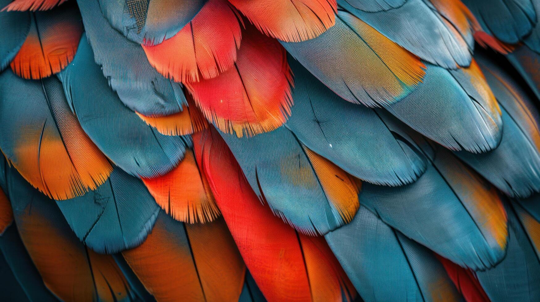 AI generated Abstract background of colorful feathers photo