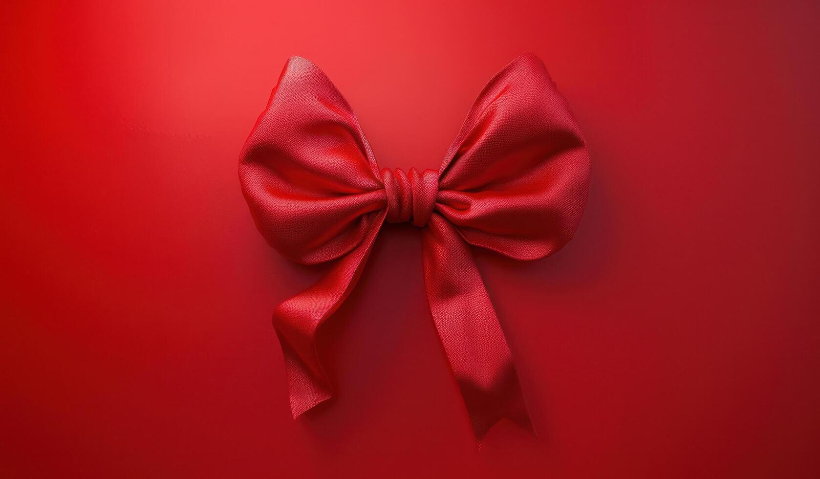 AI generated a red heart bow on a red background photo