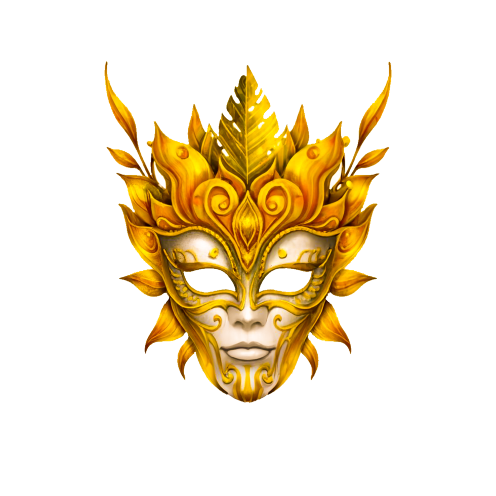 ai genererad Brasilien festival gyllene karneval mask fri png