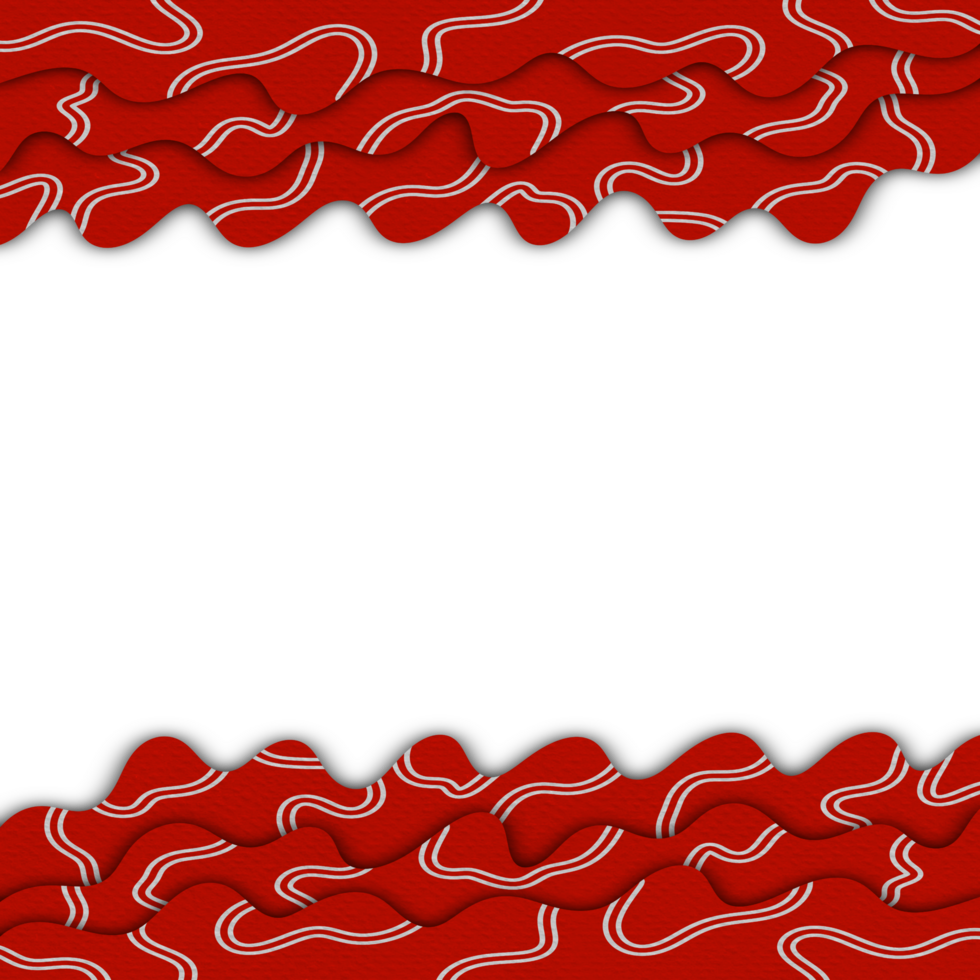 Abstract Wavy Papercut Frame png