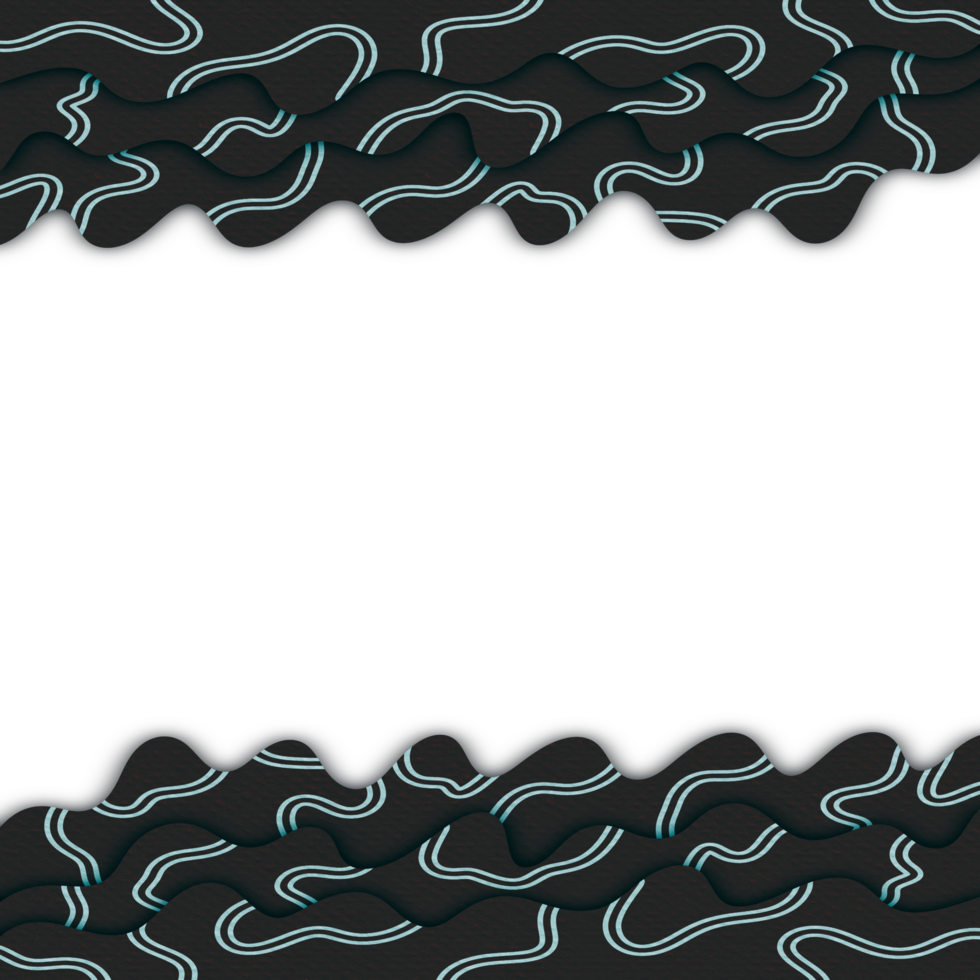 Abstract Wavy Papercut Frame png