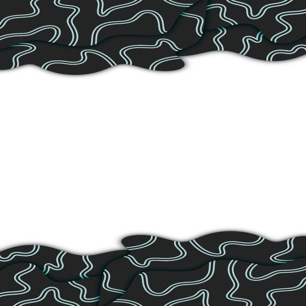 Abstract Wavy Papercut Frame png