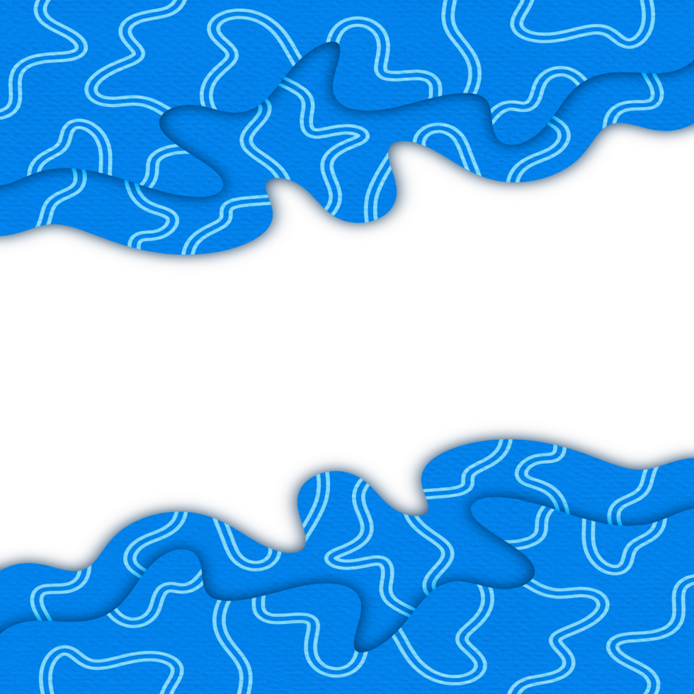 Abstract Wavy Papercut Frame png