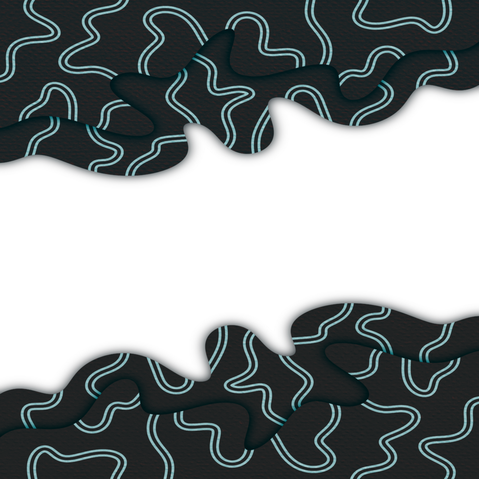 Abstract Wavy Papercut Frame png