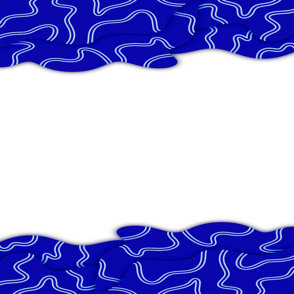 Abstract Wavy Papercut Frame png