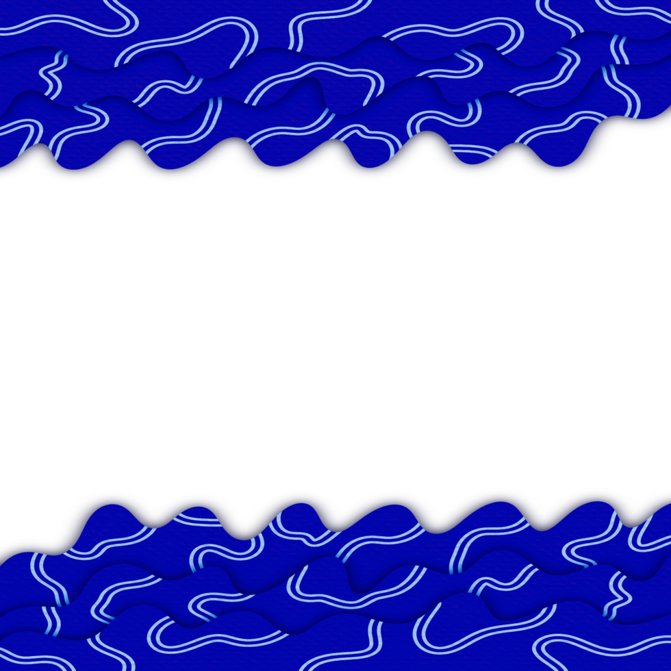 Abstract Wavy Papercut Frame png