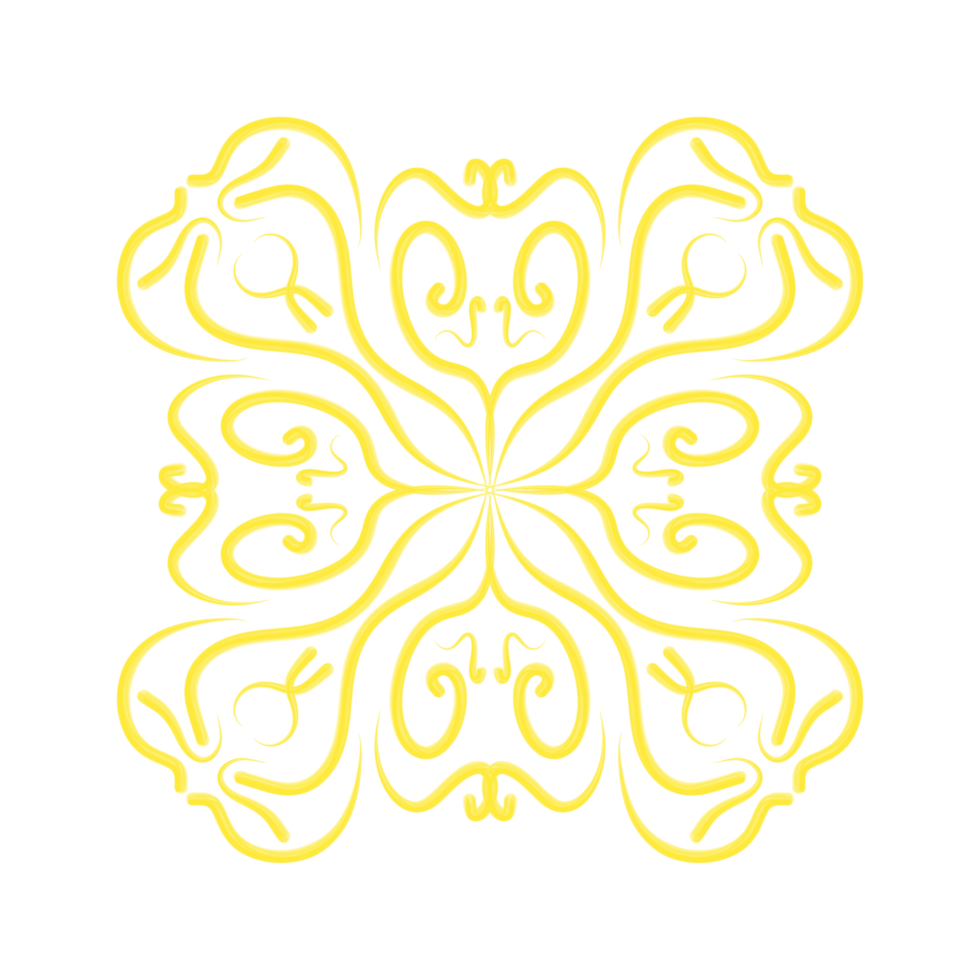 Abstract Floral Line Ornament png